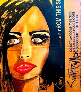 STUNNING PORTRAIT PAINTING upcycled 18 X 12 original SWARTZMILLER DNA SIGNED ART - Picture 1 of 18