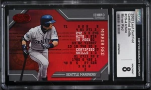 2002 ICHIRO SUZUKI Leaf Certified Skills MIRROR RED /150 CGC 8 - Picture 1 of 2