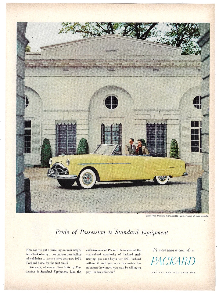 Anuncio impreso de coche Packard publicidad de coche vintage convertible automático de lujo 1951 Foto 1 de 1