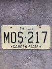Expired 1960s New Jersey Beige “N.J.” Steel License Plate - MOS 217 - Nice!