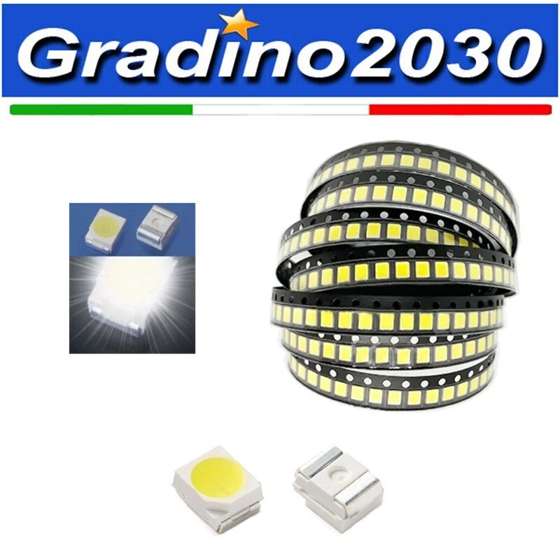 50x Diodo LED SMD 3528 Luce Bianca Ultra Brillante Super Bright 3528