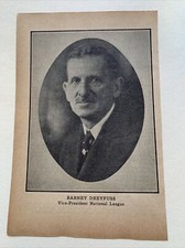 Barney Dreyfuss Vice President NL National League 1929 Baseball 4X6 Picture