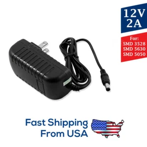 AC 100-240V to DC 12V 2A Power Supply Adapter Heavy-Duty LED Light Strip 24W SMD - Picture 1 of 12