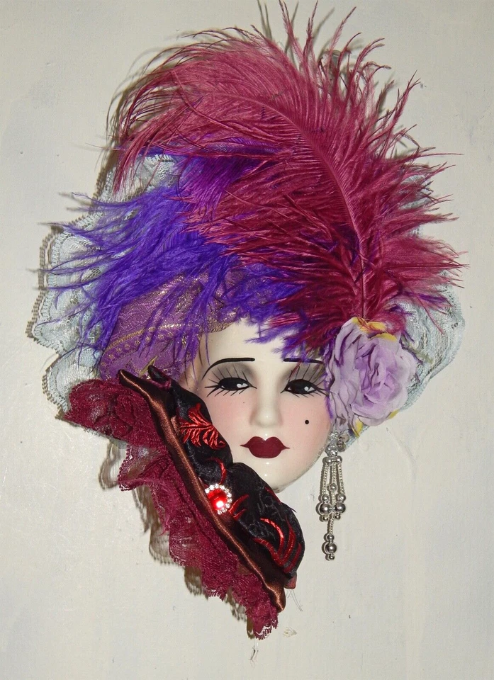 Unique Creations Lady Face Mask Wall Hanging Decor - NEW IN BOX - Image 1 of 1