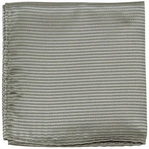 New men's polyester woven striped gray hankie pocket square formal wedding prom - Picture 1 of 2