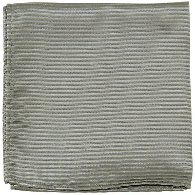 New men's polyester woven striped gray hankie pocket square formal wedding prom - Image 1 of 2