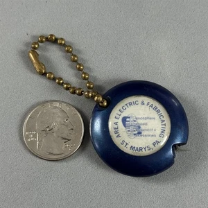 Vtg AREA Electric Fabricating St Mary's PA Tape Measure Keychain Key Ring #55698 - Picture 1 of 3