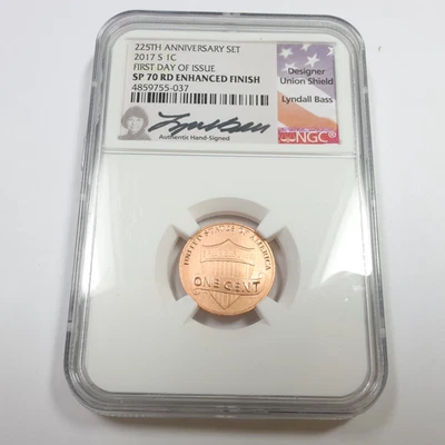 2017 S NGC SP70 RD Enhanced Finish Lincoln Shield Cent Penny 1c US Coin #57491A - Image 1 of 3