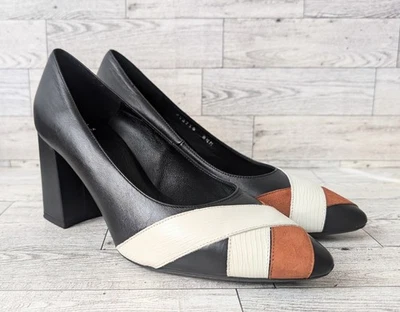 Aquatalia Miranda Women's Size 8.5 M Leather & Suede Black Pump Heels Shoes Rare - Image 1 of 4