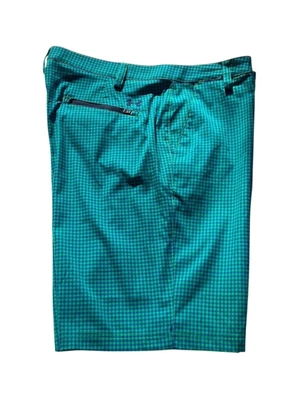 Pantalones cortos Under Armour para hombre talla 38 rendimiento de golf verde y azul a cuadros Foto 1 de 4