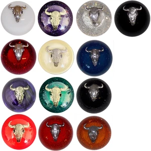 Cow Skull Shift Knobs (1/2"-13 female threads) Twisted Shifterz (Choose Color) - Picture 1 of 16
