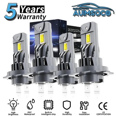 Para Audi A6 1999-2002 2014 Sedan 4 portas farol de LED lâmpadas brilhantes feixe Hi/Lo 4x - Imagem 1 de 4