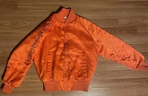 Bomber vintage anni 70/80 Hardin Bulldogs arancione raso giacca made in USA donna S - Foto 1 di 6