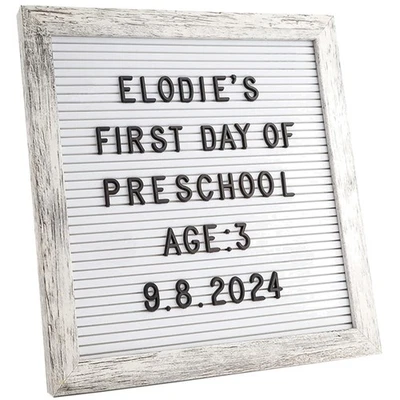 Tablero de letras de fieltro blanco rústico 10x10” con 336 letras y símbolos intercambiables Foto 1 de 4