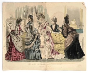 Fashion / Hand-Colored Print from Peterson’s Magazine Oct 1872 - Imagen 1 de 2