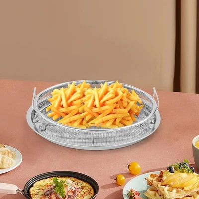 Backblech Rund Gitter Set Backofenblech Herdbackblech Fettpfanne Grillkorb - Bild 1 von 4