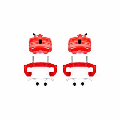 Pinças de freio Power Stop para Audi TT Quattro 09-15 dianteiro vermelho com par de suportes - Imagem 1 de 4