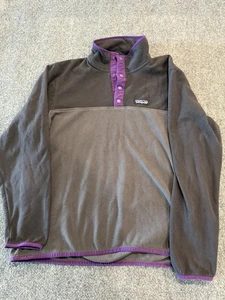 Patagonia Worn Wear Herren L Micro D Snap-T Pullover 26165 Pulli grau lila KE4 - Bild 1 von 5