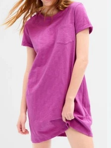 Vestido camisero de algodón rosa fucsia GAP para dama con bolsillo grande - Imagen 1 de 4