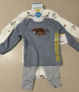 Carters 6mo Boy 3 Piece Long Sleeve Set Bodysuit, Shirt & Pants 6-9 Months - Picture 1 of 7