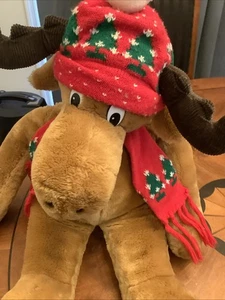 Vintage 1986 Mooseltoe Commonwealth Christmas Holiday Moose Stuffed Animal Plush - Picture 1 of 14