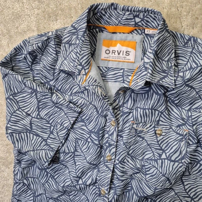 Camisa ORVIS Mujer XS Tech Cambray Performance Abotonada Azul Floral Costera Foto 1 de 4
