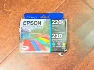 Tinta GENUINA Epson 220XL Negra/Cian/Magenta/Amarilla 4Pk - EXP 2026 *Caja Fea* - Imagen 1 de 6