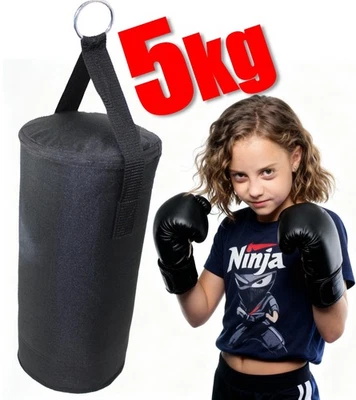Boxsack mit Boxhandschuhen Kinder 4 oz, 50 cm Sack gefüllt 5 kg zum Aufhängen - Bild 1 von 4