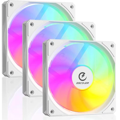 120mm ARGB Case Fan Quiet PWM PC Cooling Color Lighting Daisy-Chain 3-Pack - Image 1 of 4