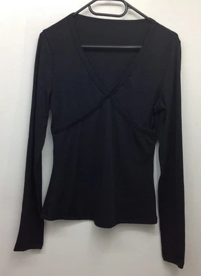 Shein Damen Langarm Shirt Gr. M - schwarz - gerippt - Bild 1 von 2