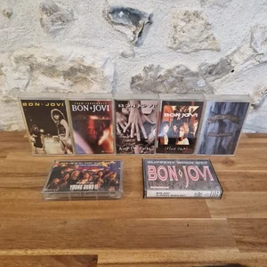 BON JOVI LOT 7 CASSETTES AUDIO TAPE SLEEPERY WHEN WET 7800 FARENHEIT THESE DAYS - Picture 1 of 16