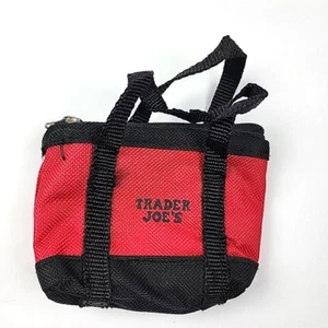 Trader Joe's Micro Mini Tote Bag Zipper Grocery 3x4 Inches Pocket Size Cute Red - Picture 1 of 4
