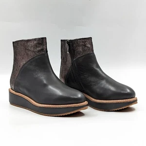 Antelope Women Grey Leather Platform Glitter Zip Ankle Boots size 6US EUR37 - Picture 1 of 12