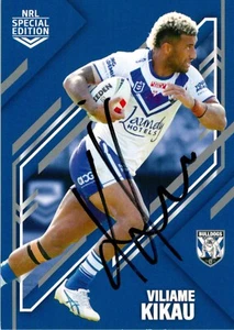 Signed 2023 Canterbury Bulldogs NRL Rivalry Special Edition Card - Viliame Kikau - Bild 1 von 3