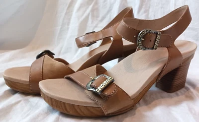 Sandalia Dansko Anna Tirantes Gruesa Bloque 2.5" Tacón Bronceado Pulido Mujer Talla 42 11 Foto 1 de 4