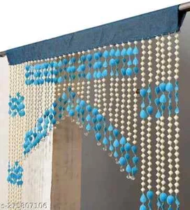 AFSN Polyvinyl Chloride Fancy Sparkling Striped Beads String Door Curtain 7 Feet - Picture 1 of 40