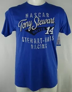 #14 T-Shirt Tony Stewart Nascar Uomo Blu Manica Corta *Difettosa - Foto 1 di 6