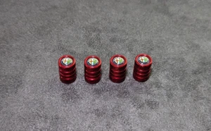 4pc Textured Red Alfa Romeo Emblem Car Wheel Tire Air Valve Cap Stem Cover - Bild 1 von 4