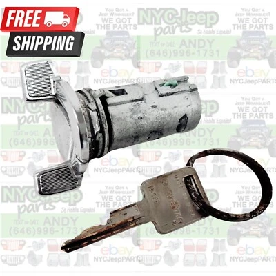 87-90 Jeep YJ Wrangler Steering Column Ignition Cylinder Lock Switch Lock w/ Key - Image 1 of 4