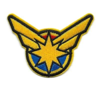 CAPTAIN MARVEL IRON ON PATCH 3.5" Superhero Avengers Embroidered Applique - Image 1 of 2