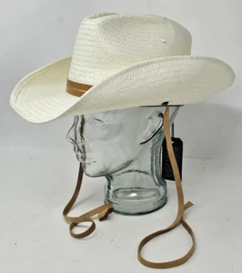Rag & Bone Womens Ivory Straw Wide Brim Panama Cowgirl Hat Size Medium - Picture 1 of 8