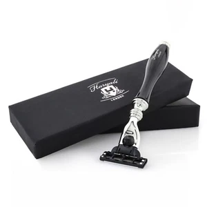 3 Edge Shaving Razor Elegant Unique Design Black Color Mens Shaver - Picture 1 of 7