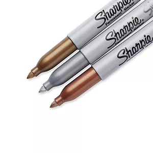 Sharpie Metallic Fine Point Bullet Tip Permanent Marker Pens Gold Silver Bronze - Picture 1 of 3