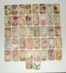 40 Vintage Inspired Tickets, Junk Journaling, Floral Botanical Paris Women - Picture 1 of 5