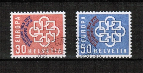SWITZERLAND EUROPA overprinted Reunion des PTT D'Europe 1959 cpl. CTO Cover