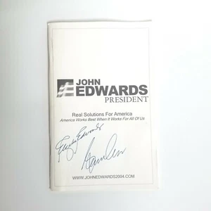 Opuscolo sull'agenda presidenziale firmato John Edwards Glen Close & Elizabeth Edwards - Foto 1 di 4