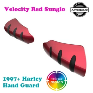 Velocity Red Hand Guard For Harley Touring Softails Road Street 1996+ - Picture 1 of 6