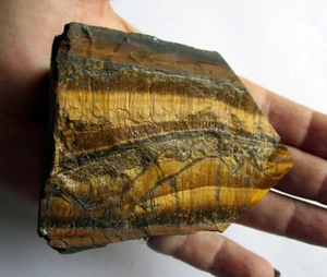 Tigers Eye Point polierte Spitze Kristall 50 mm 418g Prieska Südafrika - Bild 1 von 6