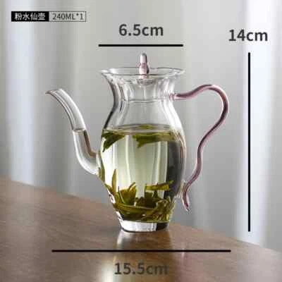 Tetera de vidrio Narciso para el hogar Tetera de vidrio alta de mano Foto 1 de 4