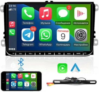 9» Android 10 Carplay автомобиля стерео радио GPS для VW Golf MK5 Jetta Passat + камера - Изображение 1 из 4
